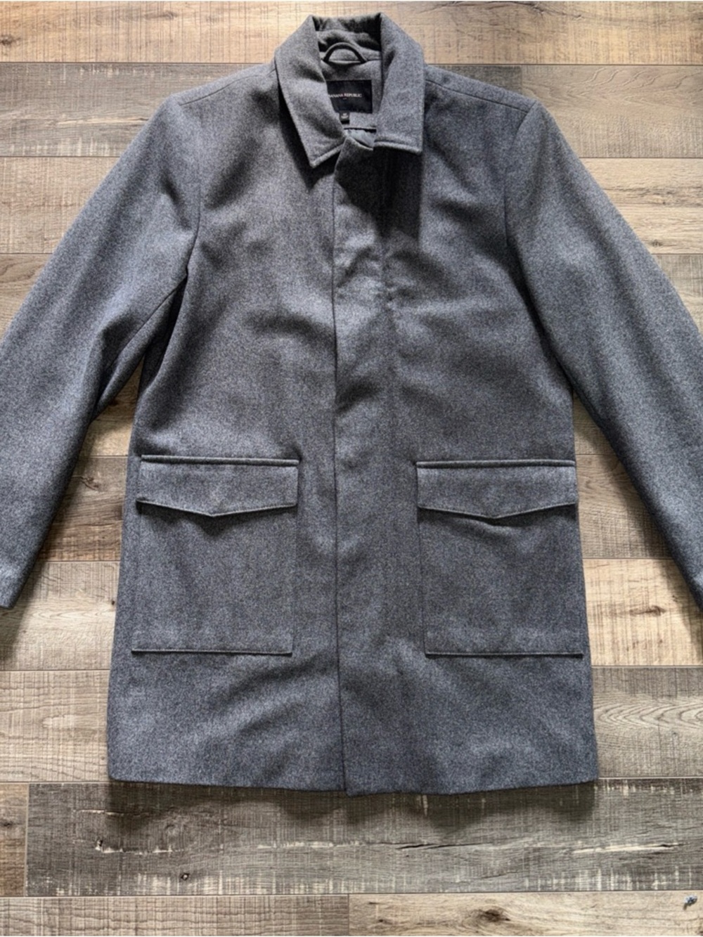 Banana Republic Gray Wool-Blend Pea Coat men’s medium